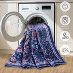 PLHXFR 2x3 Small Entryway Rug: Floral Washable Indoor Soft Carpet Blue | - Image 6