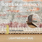 Aelenmu 10x14 Area Rugs for Living Room Dining Room Washable Red Brown | Soft - Image 6