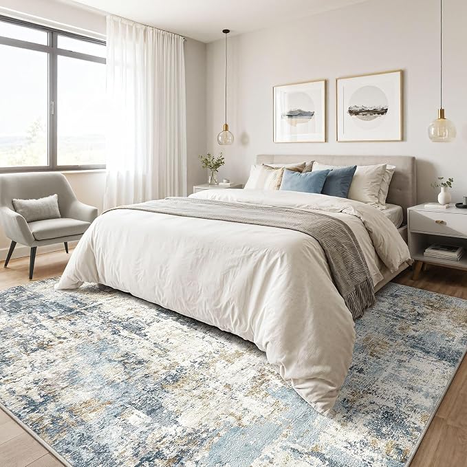 LOONGRUG 9x12 Area Rug Washable Large Neutral Modern Living Room Rugs | - Image 4