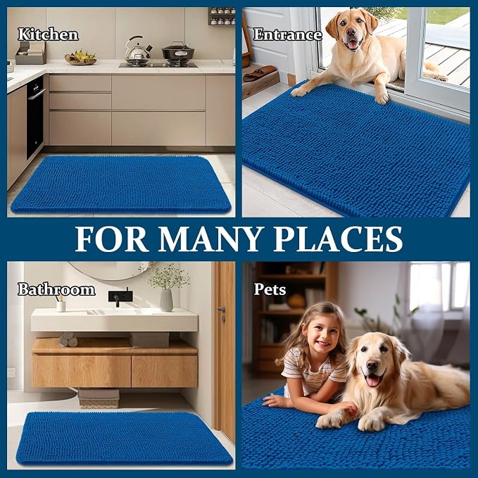 OLANLY Dog Door Mat for Muddy Paws 70x32, Super Absorbent Chenille Mud Mat | - Image 8
