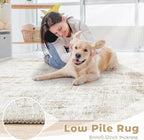6x9 Area Rugs Washable Rug: Abstract Neutral Rugs Modern Non Slip Area Rug - Image 8