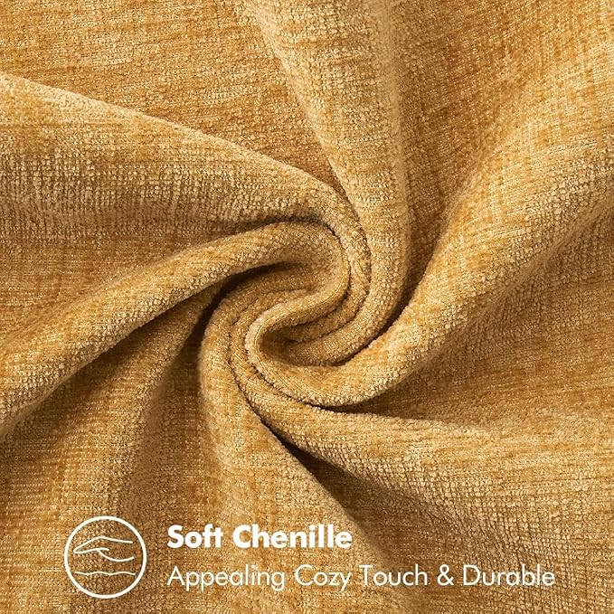 MIULEE Decorative Couch Throw Pillow Covers 20x20 Inch Gold 2 Pack | Mustard - Image 3