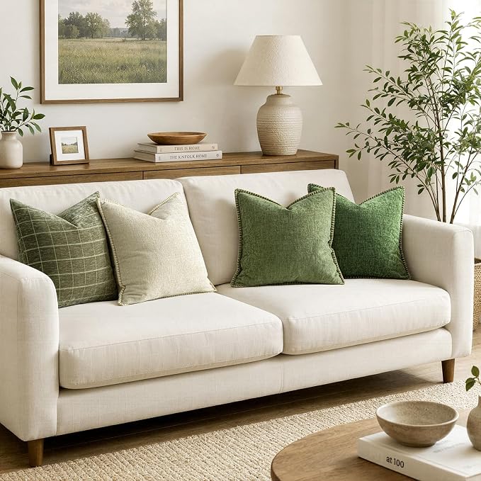 MIULEE Decorative Couch Throw Pillow Covers 20x20 Inch Sage Green 2 Pack | - Image 5