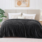 BEDELITE 3D Ribbed Jacquard Black Blankets Queen Size - Image 7