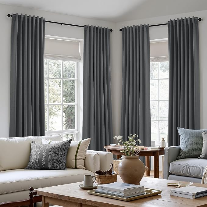 100% Blackout Curtains 84 Inch Length 2 Panels Set - Image 8