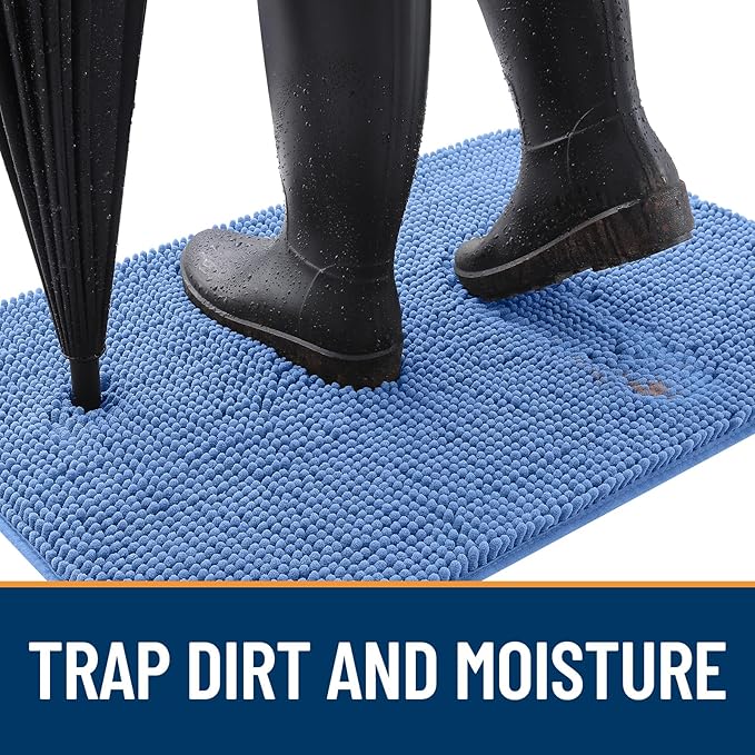 OLANLY Dog Door Mat for Muddy Paws 32x20, Super Absorbent Chenille Mud Mat | - Image 2