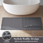 RESARE Waffle Bath Mat for Bathroom, Non Slip Bathroom Rugs 24x36 Dark Grey | - Image 5