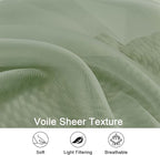 Sage Green Sheer Curtains, Sheer Curtains 96 inches Long 2 Panels Set, Rod - Image 3