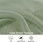 Sage Green Sheer Curtains 120 Inches Long 2 Panels Set, Airy Lightweight Sage - Image 3
