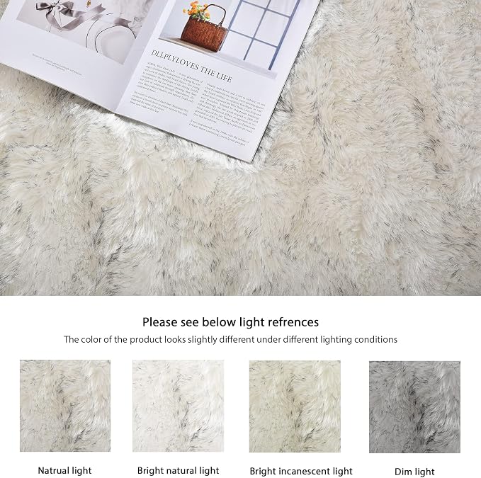 ORINOVA White and Grey Rug 8x10 Area Rugs - Image 8