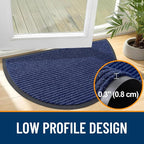 OLANLY Half Circle Front Door Mat 33x21, Waterproof Heavy-Duty Doormat | Blue - Image 4