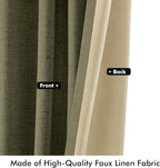 MIULEE 100% Blackout Linen Curtains 42 x 72 Inch Light Olive Green 2 Panels | - Image 6