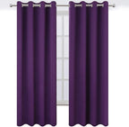 Blackout Curtains 66 x 95 inch/Purple Curtains Set of 2 Panels/Thermal - Image 2