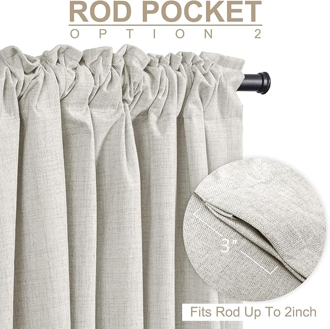 Linen Textured Total Blackout Curtains - Image 5