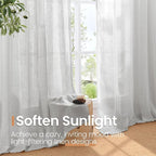 BGment Light Grey Linen Curtains 40 Inch Length - Image 4