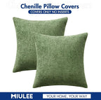 MIULEE Decorative Couch Throw Pillow Covers 18x18 Inch Sage Green 2 Pack | - Image 7