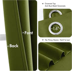 MIULEE Blackout Curtains for Bedroom 2 Panel 40"x63" Long Light Olive Green | - Image 4