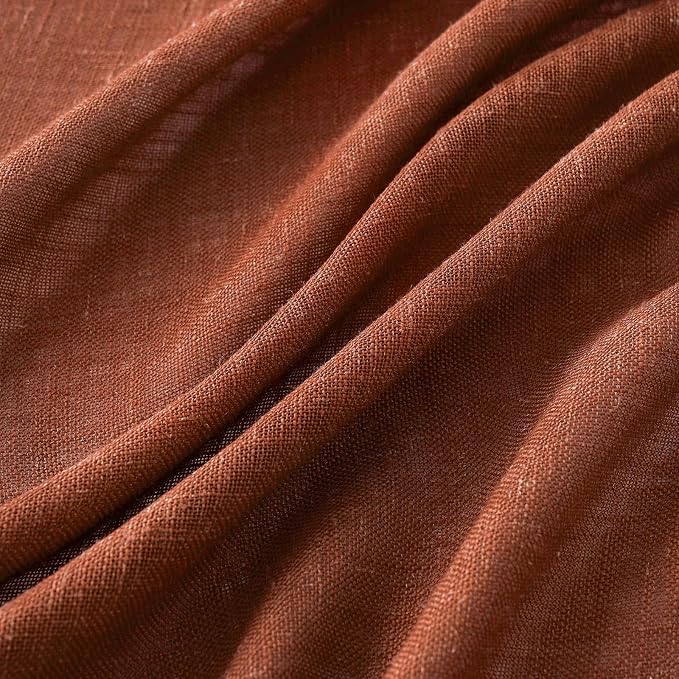 MIULEE Burnt Orange Fall Kitchen Curtain 36 Inch Length 2 Panels Farmhouse | - Image 5
