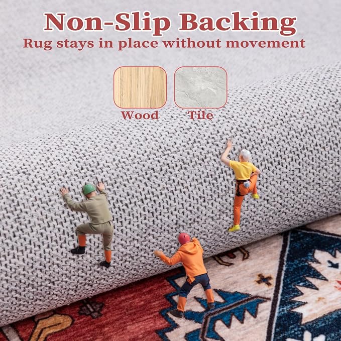 SERISSA 10x14 Washable Non Slip Boho Area Rug - Image 4