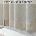 Beige Linen Curtains 45 Inch Length - Image 6