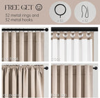 90 inch long linen Blackout curtains 2 Panels 100% Black out Linen texture - Image 4