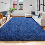 Amdrebio Navy Blue Fluffy Area Rug 4x6 - Image 6