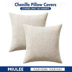 MIULEE Decorative Couch Throw Pillow Covers 22x22 Inch Neutral Beige 2 Pack | - Image 7