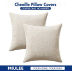 MIULEE Decorative Couch Throw Pillow Covers 18x18 Inch Neutral Beige 2 Pack | - Image 7