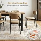 LOONGRUG 5x8 Area Rug Washable Neutral Modern Abstract Living Room Rugs | Soft - Image 6