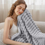 Bedsure Soft Twin XL Blanket for Bed Dorm Light Grey 66"x90" | Birthday Gifts - Image 4
