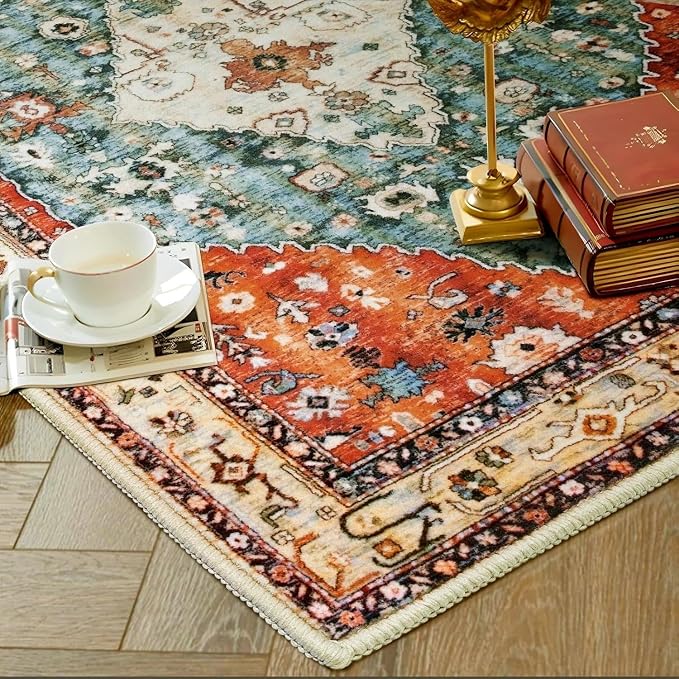 SERISSA 5x7 Washable Non Slip Boho Area Rug - Image 9