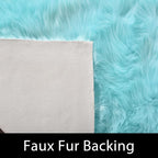 Latepis Light Blue Small Fluffy Rugs 2x3 Teal Faux Sheepskin Fur Rug - Image 4