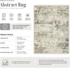 3x8 Washable Runner Rug：Modern Abstract Soft Carpet Ash Brown | - Image 3