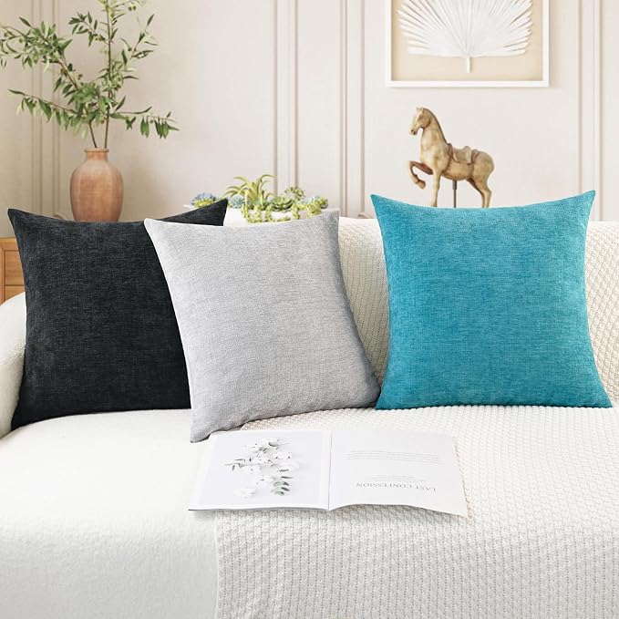 CaliTime Decorative Couch Throw Pillow Covers 16 X 16 Inches Lake Blue | Pack - Image 5