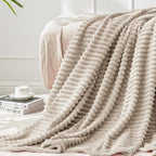 BEDELITE 3D Ribbed Jacquard Linen Fleece Twin Blanket by BEDELITE