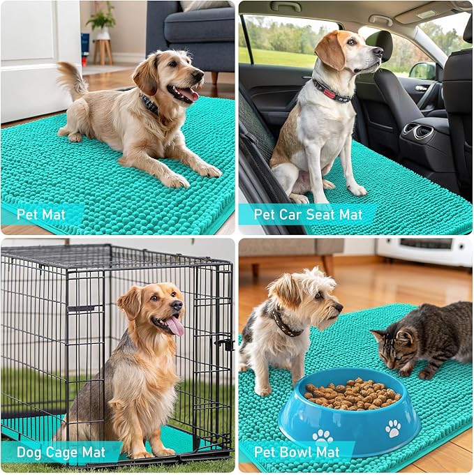 OLANLY Dog Door Mat for Muddy Paws 45x27, Super Absorbent Chenille Mud Mat | - Image 7