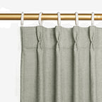 Joydeco Greyish White Pinch Pleated Thick Linen Curtains 84 Inch Long 2 Panel by JOYDECO