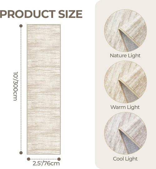 2'6 x 10' Runner Rug Non Slip, Washable Kitchen Rugs, Living Room, Long Rug - Image 2