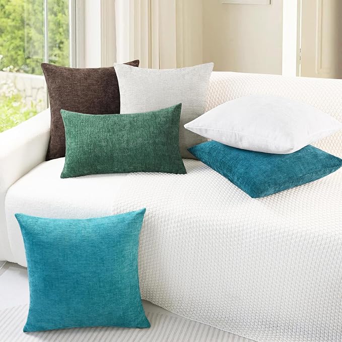 CaliTime Decorative Couch Throw Pillow Covers 16 X 16 Inches True White | Pack - Image 4