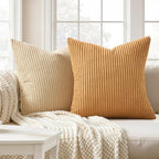 Topfinel Yellow Brown Gradient Rustic Pillow Case Boho Throw Pillow Covers - Image 2