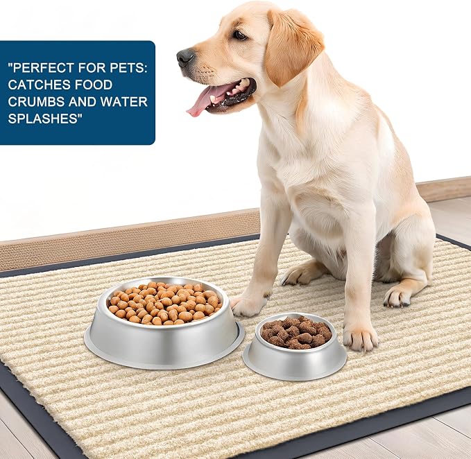 OLANLY 2-Pack Front Door Mats 71x47, Waterproof Heavy-Duty Doormats | Beige - Image 6