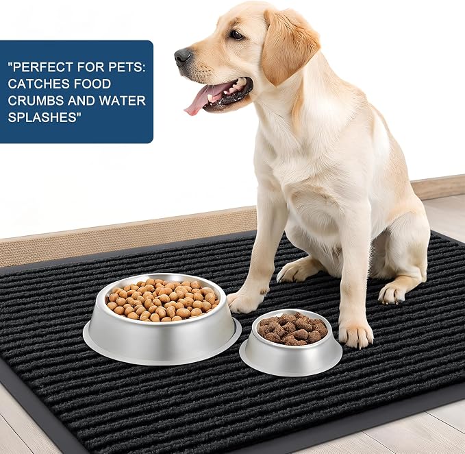OLANLY 2-Pack Front Door Mats 71x47, Waterproof Heavy-Duty Doormats | Black - Image 6