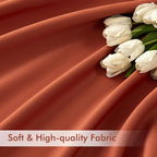 MIULEE Fall Burnt Orange Back Tab Blackout Curtains 52"x96" Length 2 Panels | - Image 6