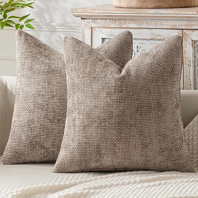 MIULEE Decorative Couch Throw Pillow Covers 20x20 Inch Light Khaki 2 Pack | by MIULEE