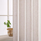 MIULEE Natural White Linen Curtains 52x63 Inch Length 2 Panels - Image 5