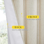 NICETOWN Natural Linen Curtains 45" Long - Image 7