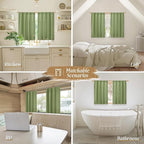 Green Semi Sheer Linen Curtains - Image 6