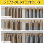 NICETOWN Short 100% Blackout Curtains 63" Long, Linen Blend Drapes - Image 2
