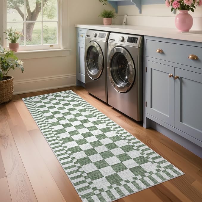 GarveeHome 2x12 Checkered Kitchen Runner Rug - Image 2