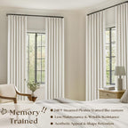 102 Inches Long Pinch Pleated Linen Blackout Curtains - Image 2